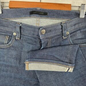 Uniqlo Selvedge Jeans Straight Mens 34x32 Blue Slim Fit Kaihara Stretch Denim